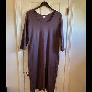 Peruvian Connection. Women’s L dress. 100% Pima cotton. Light Plum